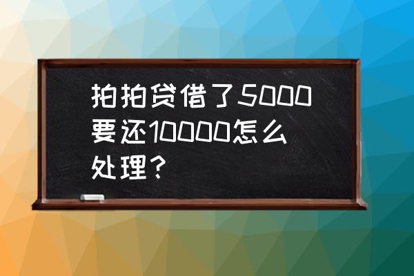 在拍拍贷借了几千块 拍拍贷借了5000要还10000怎么处理？