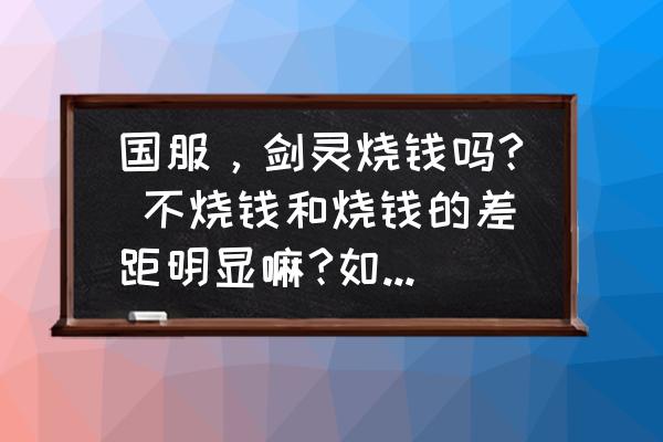 剑灵第一人花了多少钱 国服，剑灵烧钱吗? 不烧钱和烧钱的差距明显嘛?如果纯花时间玩，也能玩好嘛？