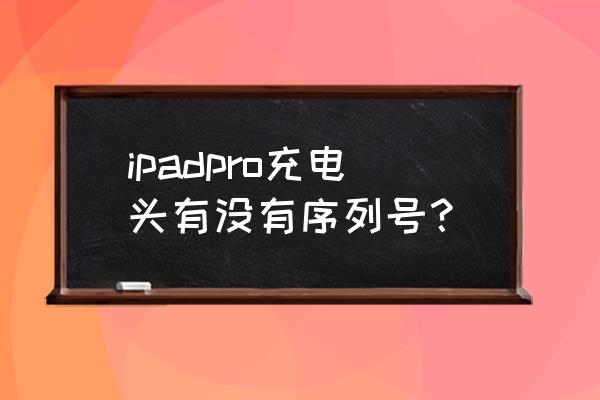 充电器编号是唯一的吗 ipadpro充电头有没有序列号？