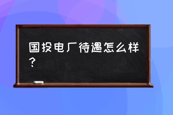 遵义国投待遇怎么样 国投电厂待遇怎么样？