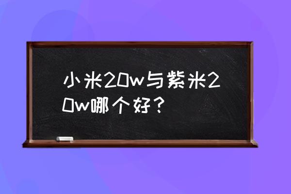 紫米充电器多少钱 小米20w与紫米20w哪个好？