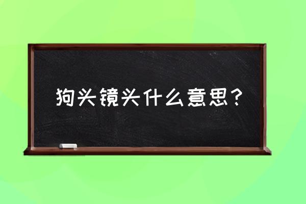 狗头镜头有马达吗 狗头镜头什么意思？