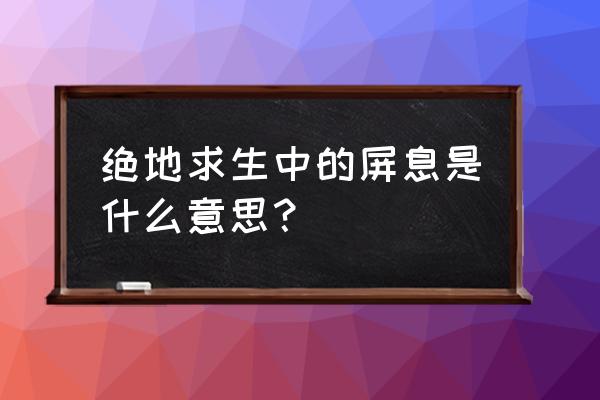 绝地求生掉血怎么判断 绝地求生中的屏息是什么意思？