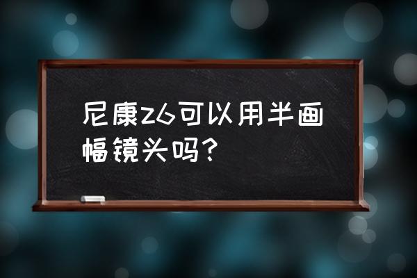 尼康有半幅的镜头吗 尼康z6可以用半画幅镜头吗？