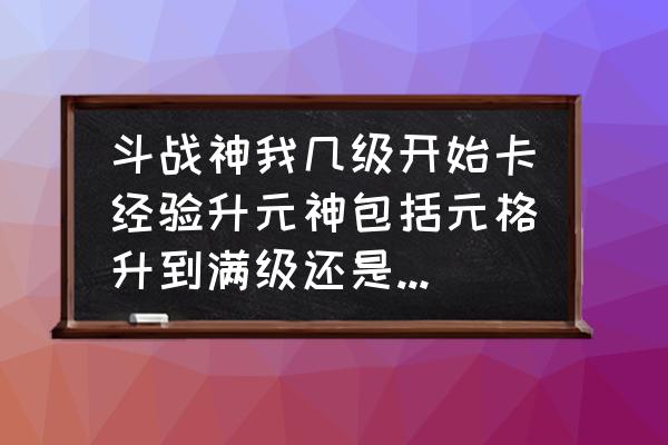 斗战神多少可以宿灵 斗战神我几级开始卡经验升元神包括元格升到满级还是升到化虚？