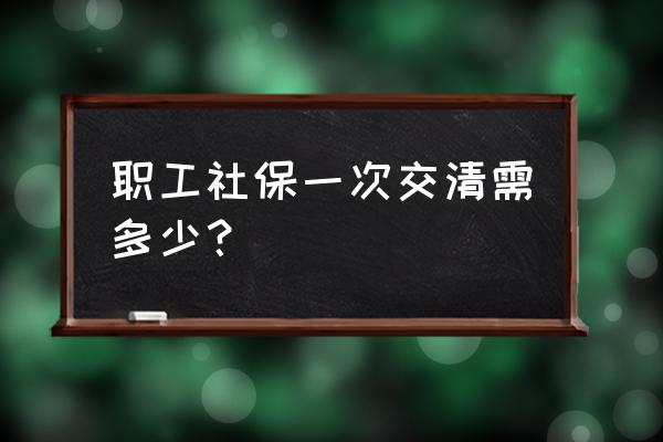 现在社保能一下交清多少钱 职工社保一次交清需多少？