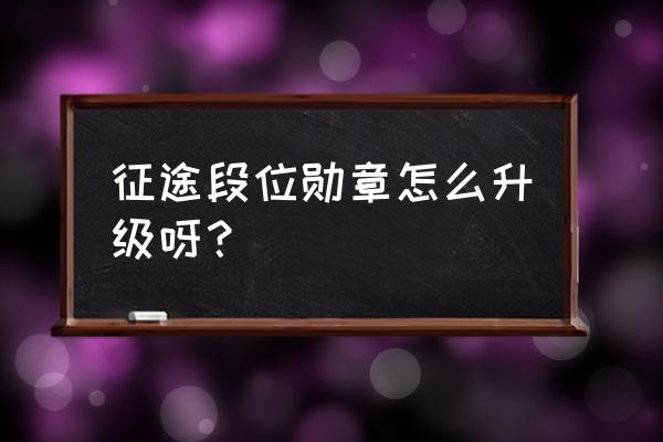 征途段位勋章如何升级为金箍 征途段位勋章怎么升级呀？