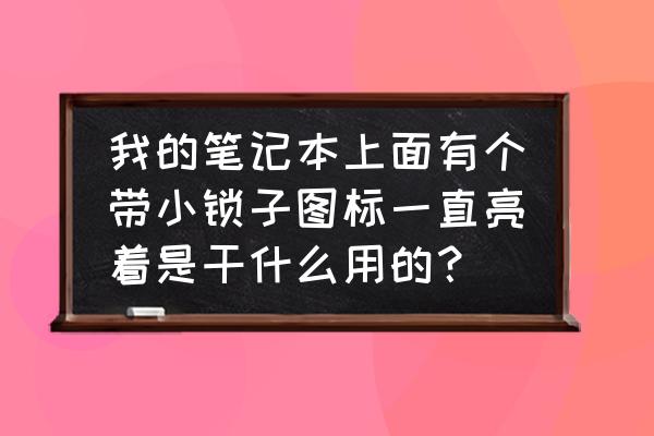 笔记本电脑锁标志是什么 我的笔记本上面有个带小锁子图标一直亮着是干什么用的？