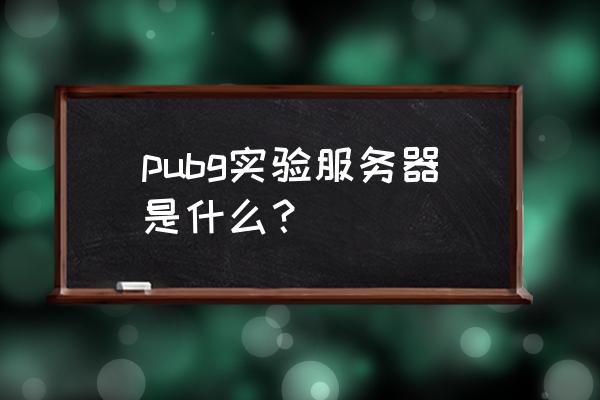 pubg experimental server怎么玩 pubg实验服务器是什么？