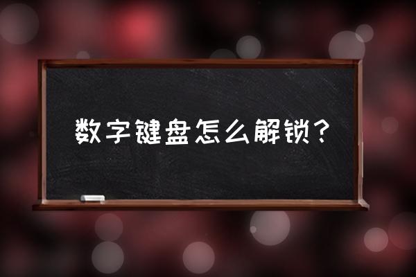 键盘数字键锁了怎么办 数字键盘怎么解锁？