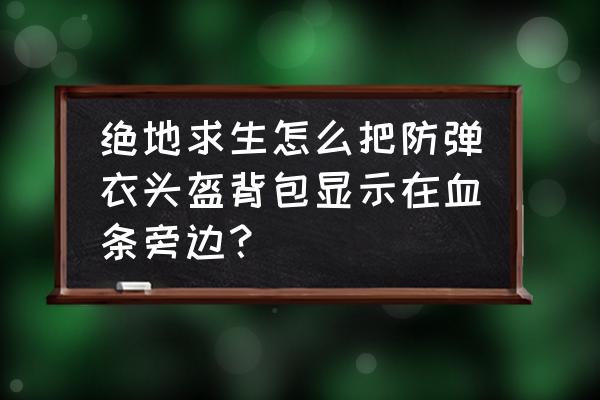 吃鸡的弹夹怎么设置 绝地求生怎么把防弹衣头盔背包显示在血条旁边？