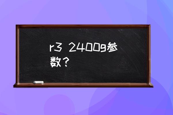 r3技术平台 r3 2400g参数？