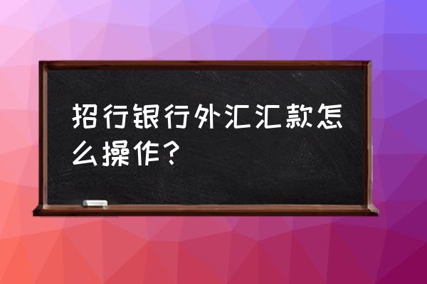 招商银行怎么看外汇买卖的单子 招行银行外汇汇款怎么操作？