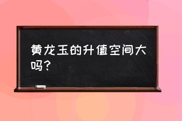 购买什么翡翠有升值空间 黄龙玉的升值空间大吗？