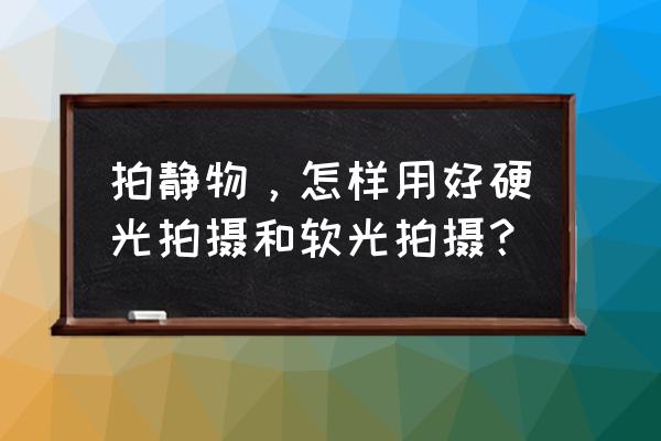 拍摄静物的方法和技巧 拍静物，怎样用好硬光拍摄和软光拍摄？