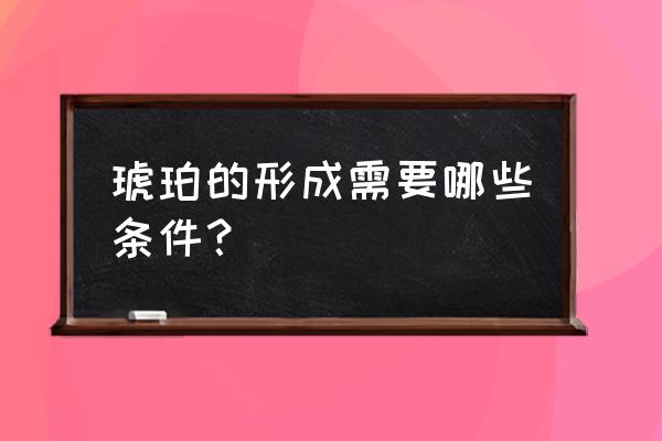 琥珀的形成经历了几个阶段 琥珀的形成需要哪些条件？