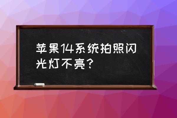 哪个软件可以p闪光灯 苹果14系统拍照闪光灯不亮？