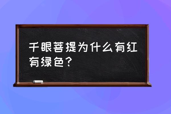 千眼菩提的纹路没了会怎么样 千眼菩提为什么有红有绿色？