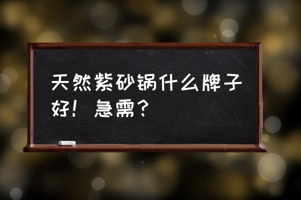 紫砂锅哪种牌子最正宗 天然紫砂锅什么牌子好！急需？