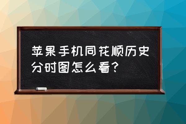 同花顺的分时线和k线如何转换 苹果手机同花顺历史分时图怎么看？