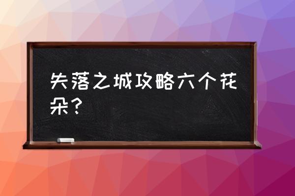 失落之城攻略完整版 失落之城攻略六个花朵？