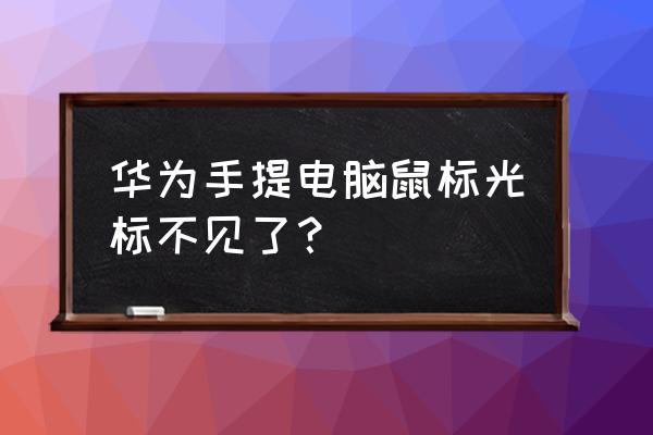 笔记本鼠标箭头不见了触摸不灵 华为手提电脑鼠标光标不见了？