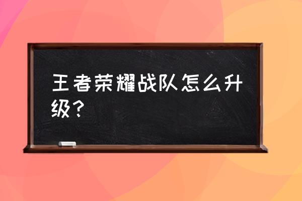 战队怎样设置只让钻石的人入队 王者荣耀战队怎么升级？